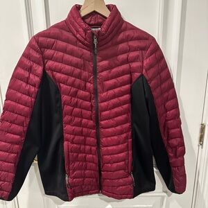 Women's Quilted Jacket - Burgundy and Black